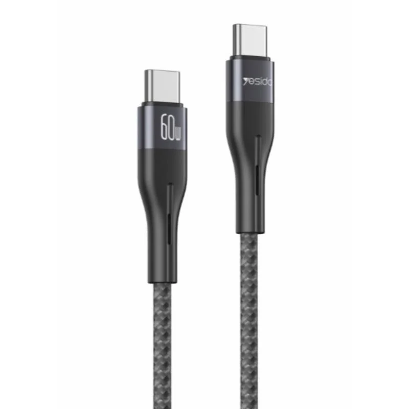 YESIDO CABLE CA156 PD 60W TYPE-C/TYPE-C 1M 3A BLACK