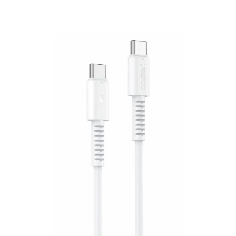 YESIDO CABLE CA154 PD 60W TYPE-C/TYPE-C 1M PVC 3A WHITE