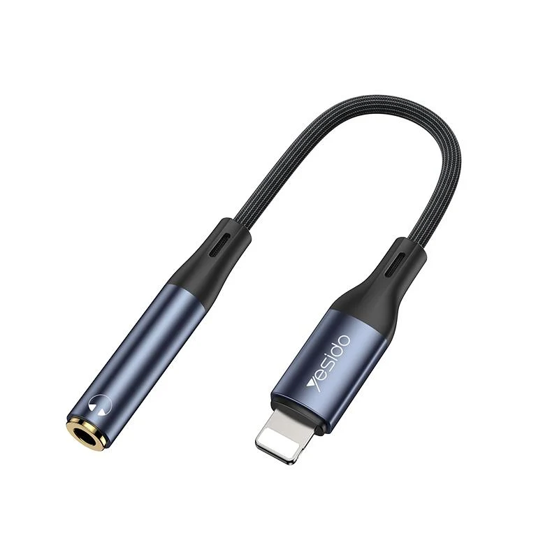 YESIDO AUDIO CABLE YAU37 LIGHTNING/3,5mm AUX FEMALE 12CM BLACK