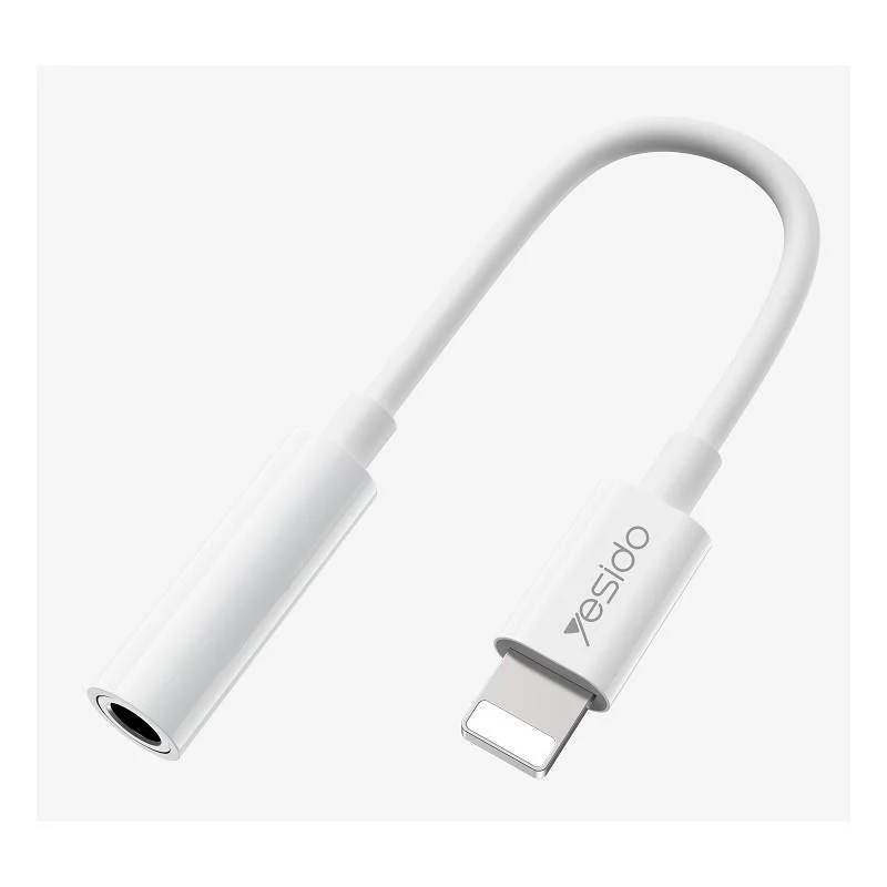 YESIDO AUDIO CABLE YAU31 LIGHTNING/3,5mm AUX FEMALE 12CM WHITE