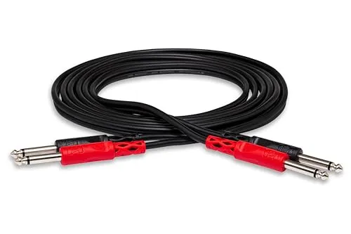 Hosa Technology Two 1/4" Male to Two 1/4" Male Unbalanced Cable (Molded) - 6.6'