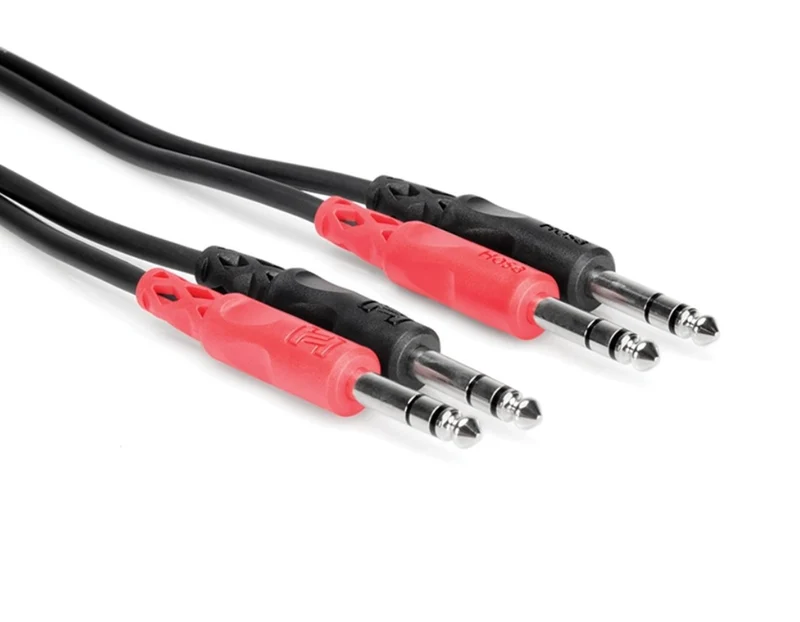 Hosa CSS-201 Dual 1/4" TRS to Dual 1/4" TRS Stereo Interconnect Cable, 1 Meter