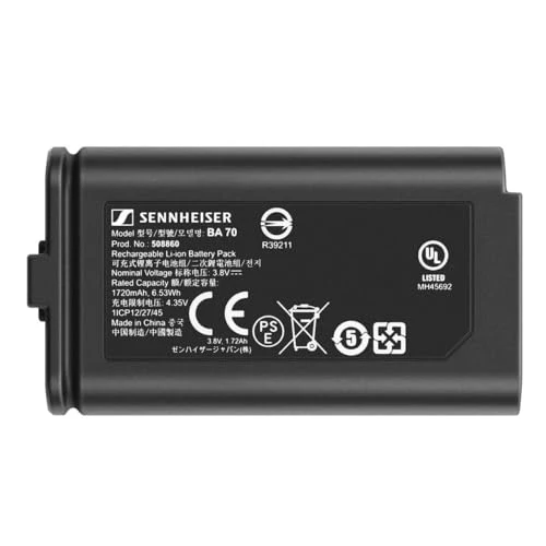 Sennheiser BA 70 Rechargeable Battery Pack for EW-D Bodypack and Handheld Transmitters