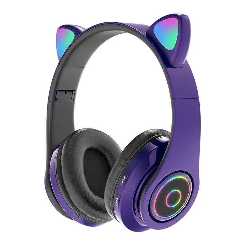 HEADPHONES BLUETOOTH B39 CAT EARS PURPLE