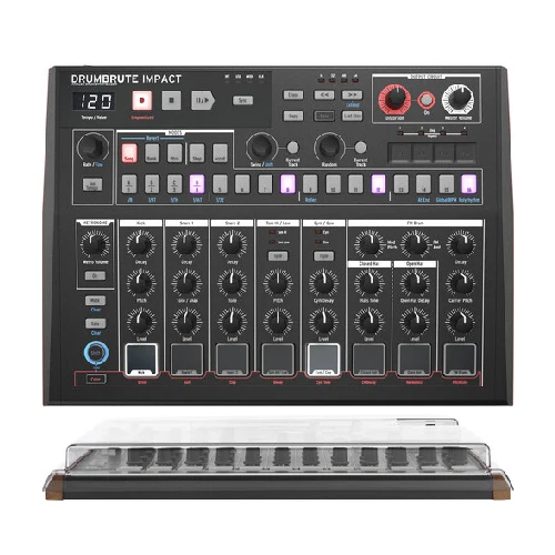 Arturia Drumbrute Impact Special Edition Noir Analog Drum Machine + Decksaver Dust Cover