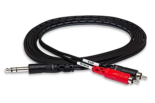 Hosa TRS-201 1/4 TRS to Dual RCA Insert Cable, 1 Meter Black