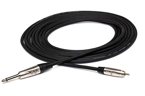 Hosa HPR-020 Pro Unbalanced Interconnect, REAN 1/4 in TS to RCA, 20 ft