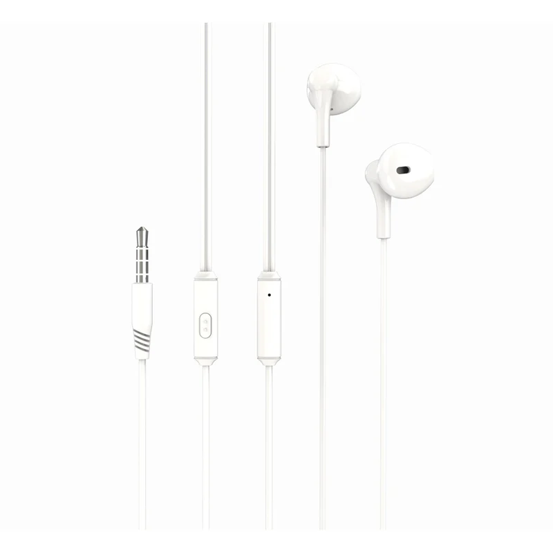 Écouteurs XO EP39 — Jack 3,5mm blanc avec micro