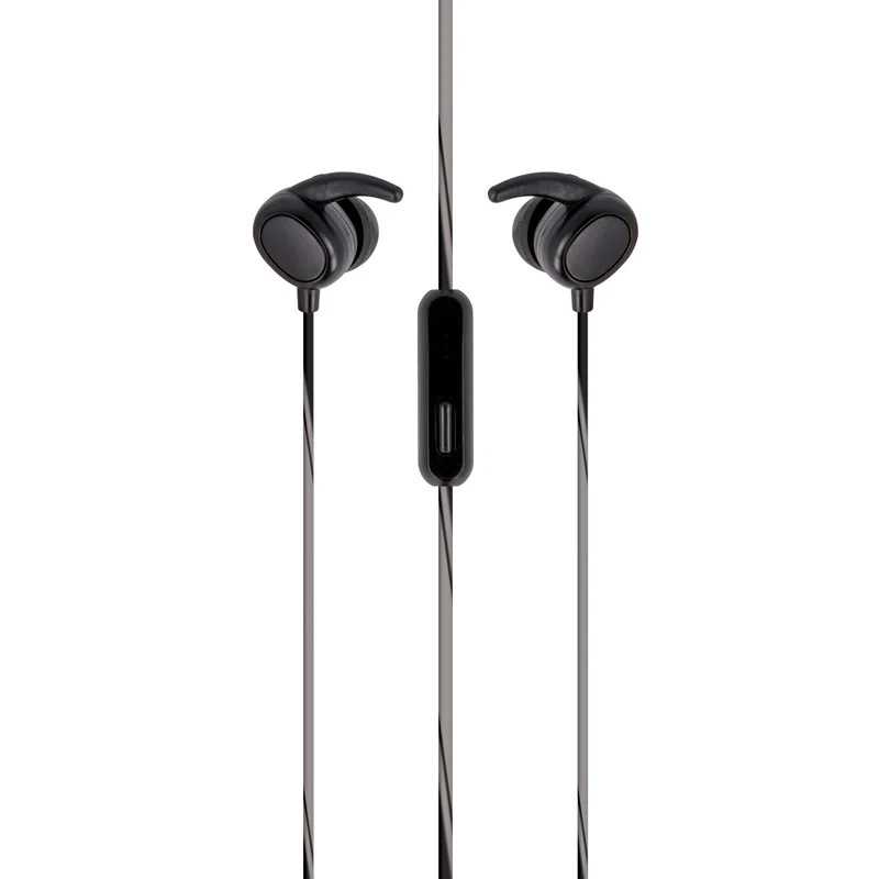 Écouteurs Setty Sport filaires — noir avec microphone