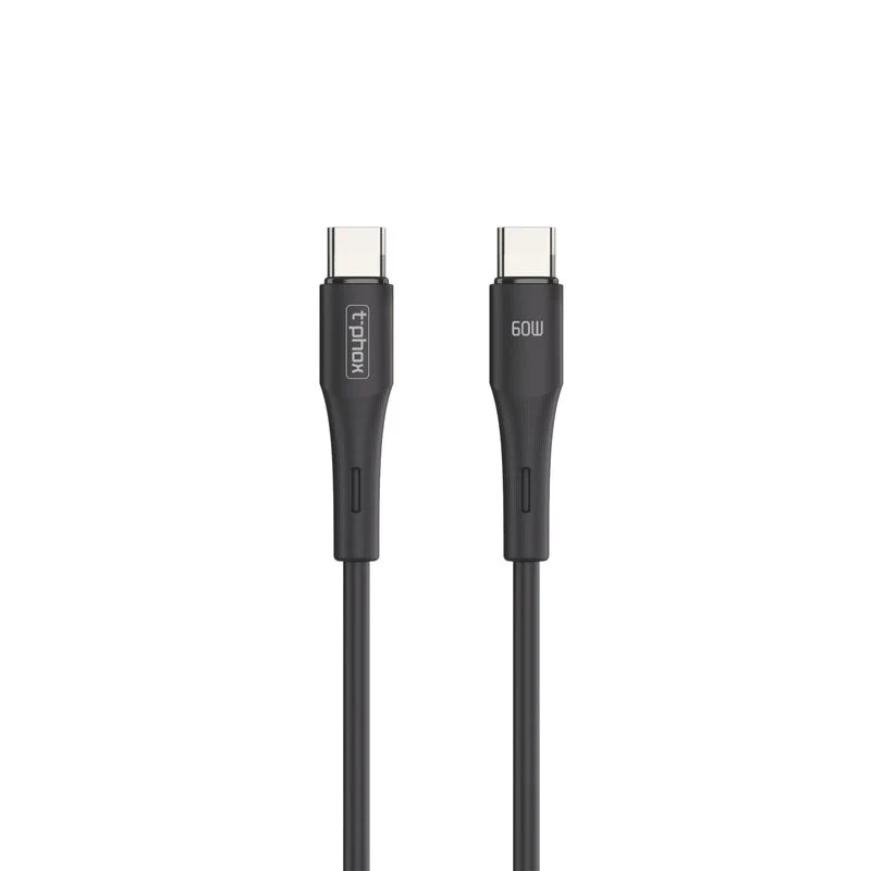 Câble USB-C T-Phox Gentle 60W — 1m noir