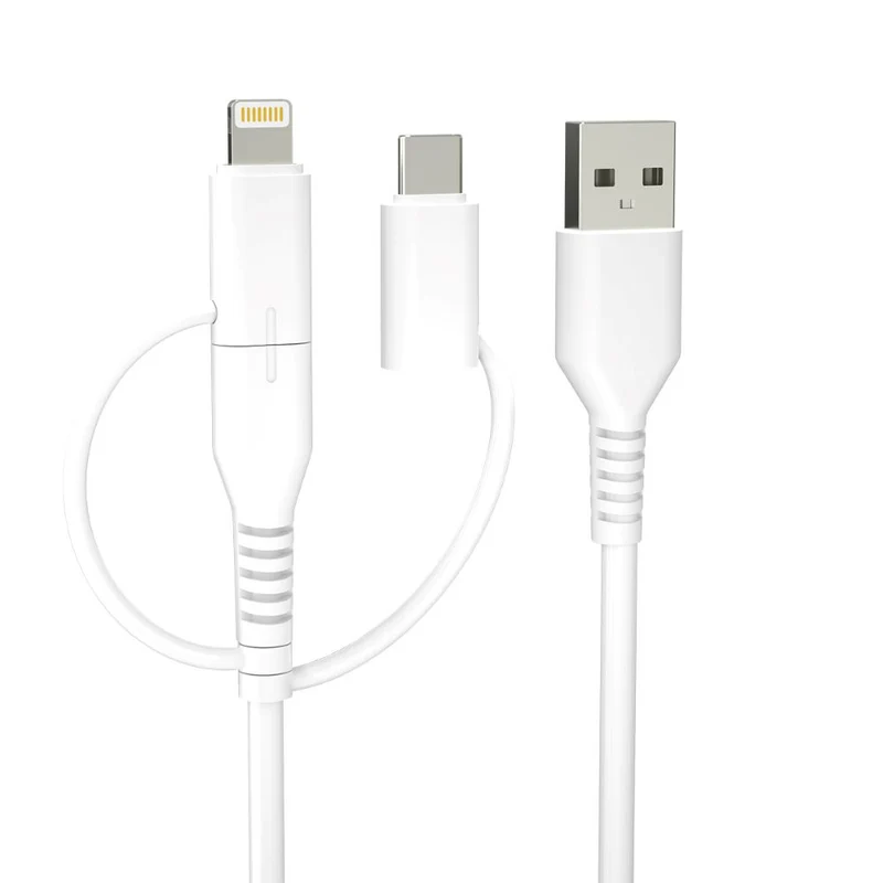 Câble 3 en 1 Forever Recycling — USB-A/USB-C/microUSB/Lightning 1,5m