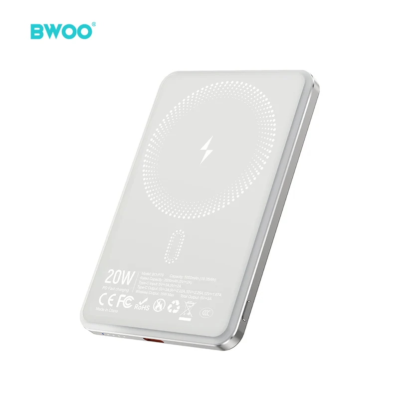 Chargeur BWOO Power Bank 5000mAh 20W magnétique ultra-slim P79