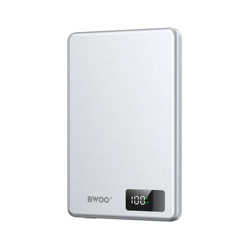 Chargeur BWOO P75 magnétique 5000 mAh PD 20W USB-C argent