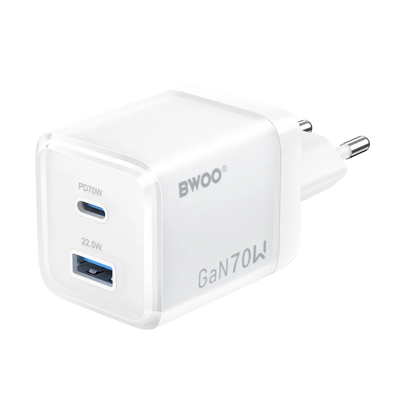 Chargeur mural BWOO GaN 70W USB-C + USB-A