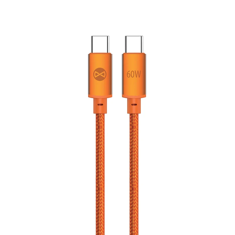 Câble USB-C Forever Saffron — 1,0 m, 60W, charge rapide