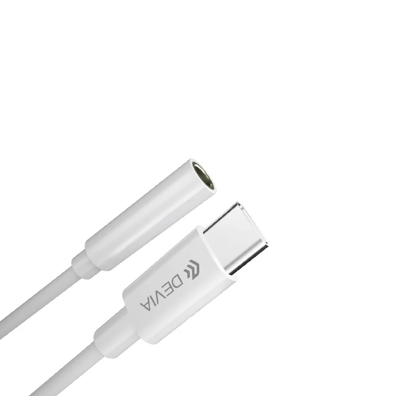 Adaptateur USB-C vers jack 3,5mm Devia EC608 blanc