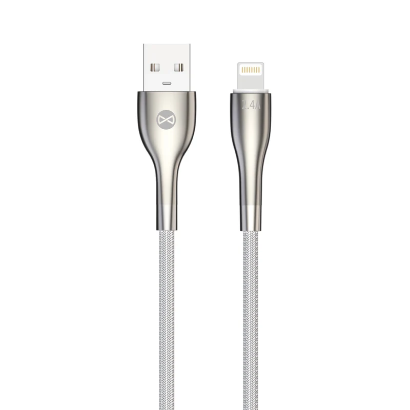 Câble USB-A vers Lightning Forever 1m 2.4A blanc — Charge et synchronisation données
