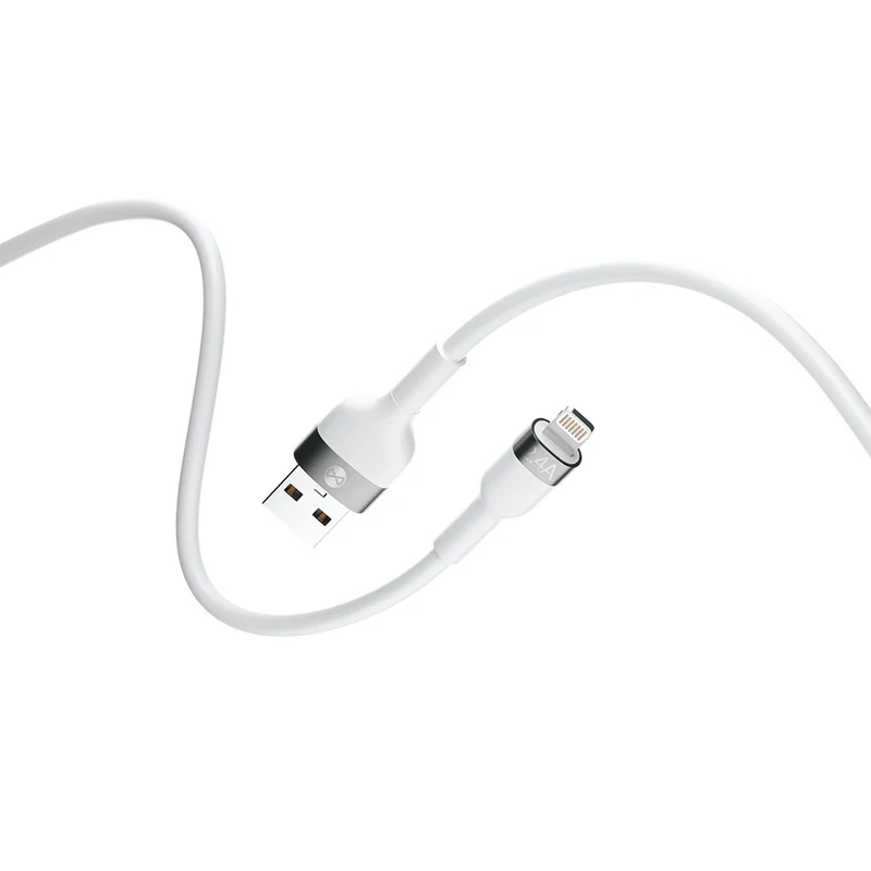 Câble USB vers Lightning Forever Flexible 1m 2.4A blanc