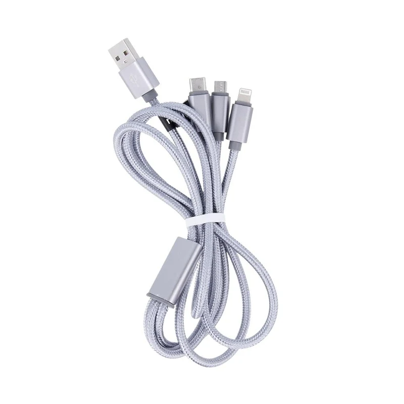 Câble 3-en-1 Maxlife USB-A — Lightning/USB-C/microUSB 1m
