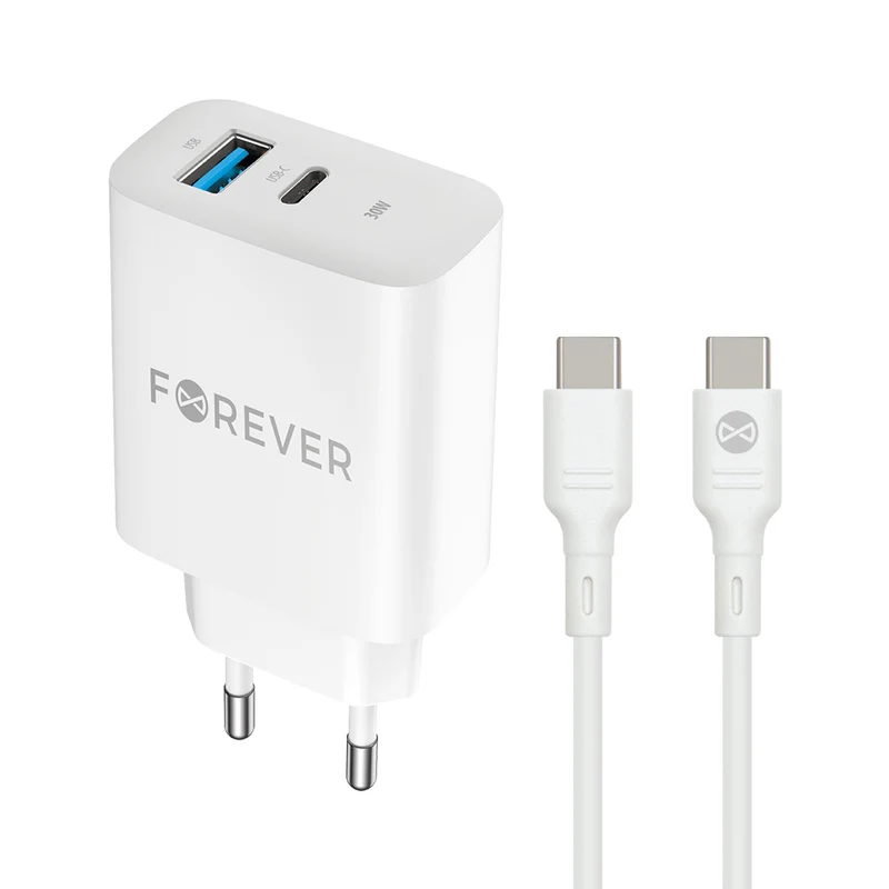 Chargeur mural Forever TC-07 30W USB-C + USB
