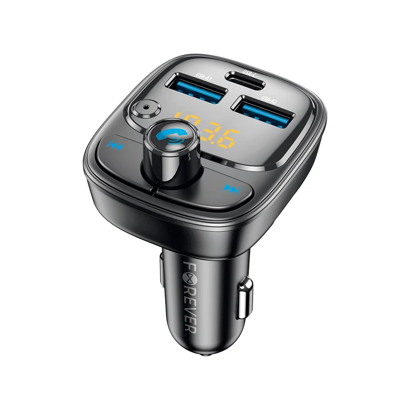 Chargeur Transmetteur FM Bluetooth Forever TR-370 2xUSB-A USB-C 30W noir