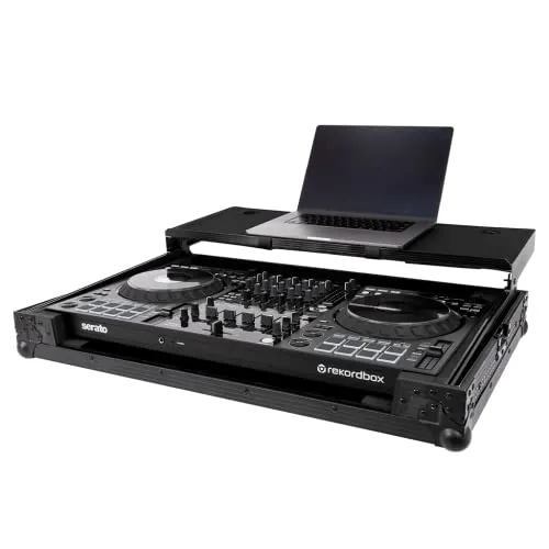 Headliner Flight Case with Laptop Platform for Pioneer DDJ-FLX10 and DDJ-1000SRT (All Black)