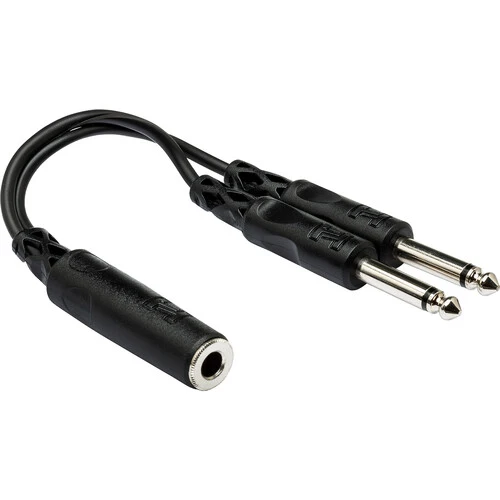 Hosa Technology 1/4" Female to Dual 1/4" Male Y-Cable (6")