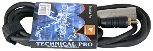 Technical Pro CRX186 RCA to XLR Male Speaker Cable - 6 ft, 18 Gauge, Black
