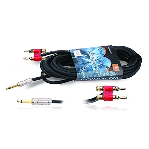 Technical Pro C-QB-1625 25' 1/4 to Banana Plug Audio Cable, 16 Gauge