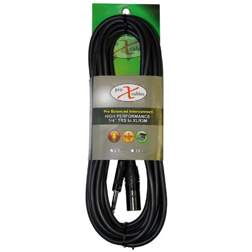 Prox Cables XC-SXM05-5ft. Balanced High Performance Interconnect Microphone DJ Audio Mixer Cable Male XLR to 1/4 TRS Connector