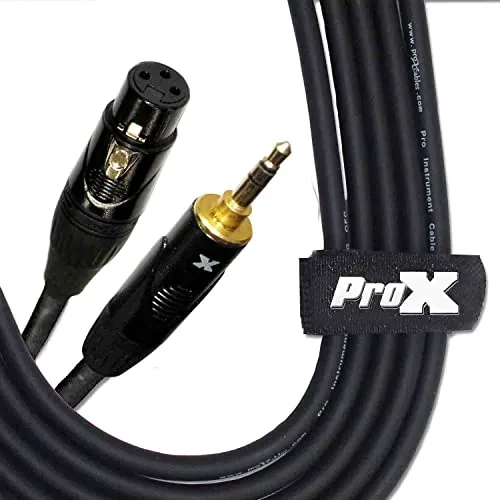 ProX XC-MXF05 - 5ft. Balanced High Performance Interconnect Microphone DJ Audio Mixer Cable Female XLR to 3.5MM Connector