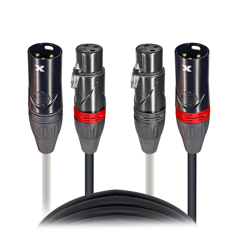 ProX XC-DXLR03 High Performance Dual XLR-M to Dual XLR-F Audio Cable 3' Ft