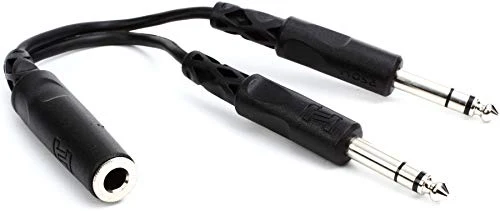 Hosa Technology Stereo 1/4" Female to 2 Stereo 1/4" Male Y-Cable - 6"