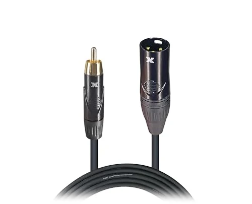ProX XC-RXM5 5' Ft. High Performance XLR Male to RCA Male Unbalanced Audio Cable