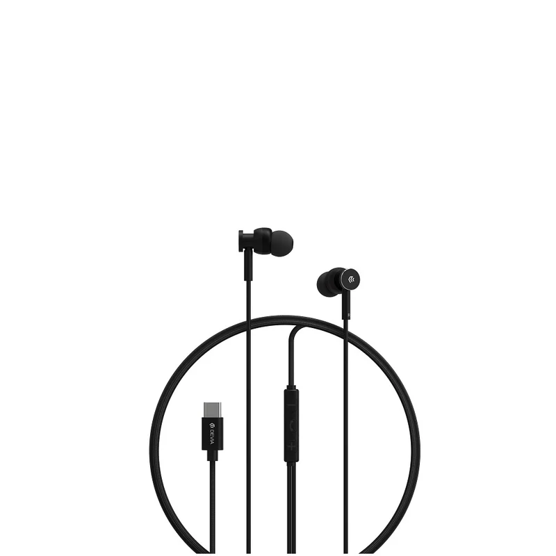 Écouteurs Devia Smart M1 — USB-C Métal Noir