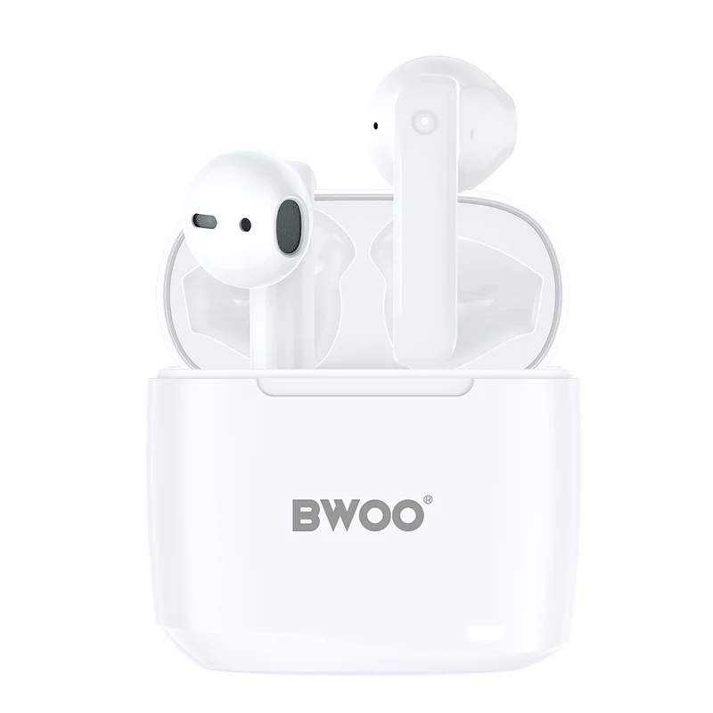 Écouteurs TWS BWOO BW94 — Bluetooth 5.3 blanc