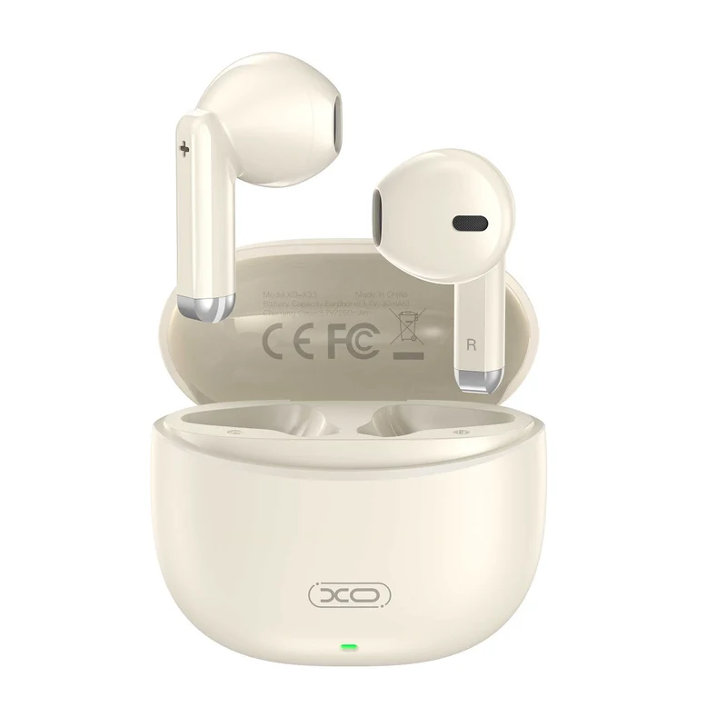 Écouteurs XO X33 TWS Bluetooth 5.3 — Beige
