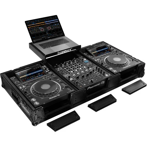 Odyssey Industrial Board Glide Style Case Fits Most 12" DJ Mixers and 2-Pioneer CDJ-3000s