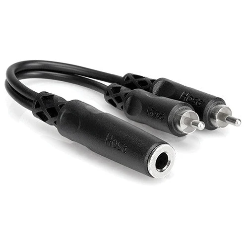 Hosa Technology Mono 1/4" Female to 2 RCA Male Y-Cable - 6"