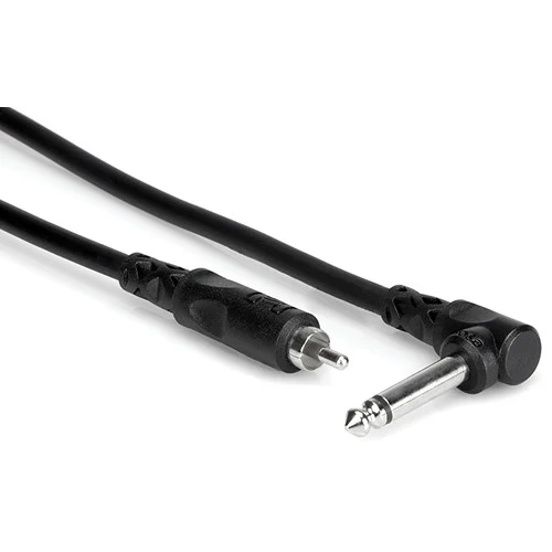 Hosa Technology 1/4" Phone Angled Male to RCA Male Audio Interconnect Cable - 3'