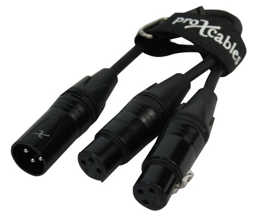 ProX Cables XC-YXM - 6 Balanced High Performance Interconnect Microphone DJ Audio Mixer Y Cable Male XLR to Dual Female XLR Connectors
