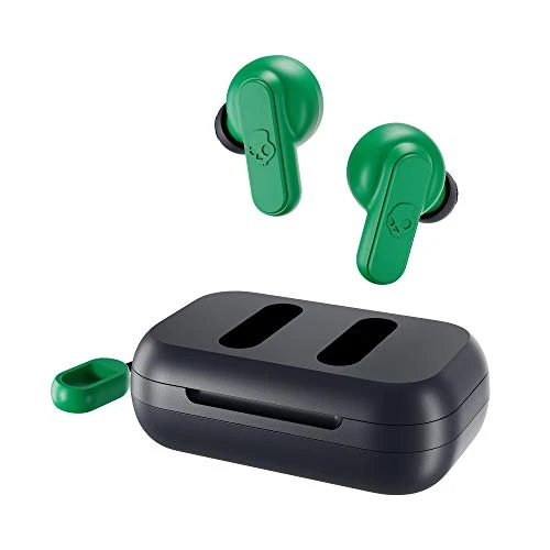 Skullcandy Dime True Wireless In-Ear Bluetooth Earbuds Compatible with iPhone and Android / Charging Case and Microphone / Great for Gym, Sports, and Gaming, IPX4 Water Dust Resistant - Blue/Green