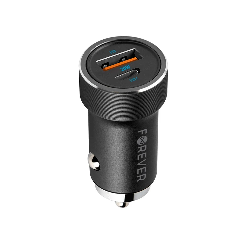 Chargeur voiture Forever CC-06 — USB-C + USB 20W PD QC