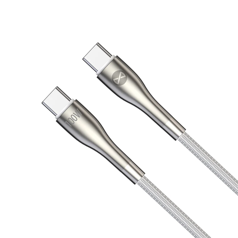 Câble USB-C vers USB-C Forever Sleek 1,0 m 100W — Blanc