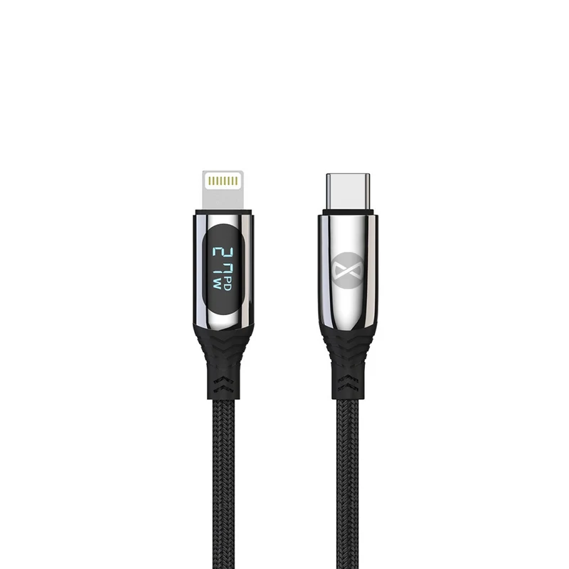 Câble USB-C vers Lightning Forever — 1,0 m, 27W, charge rapide avec affichage LCD