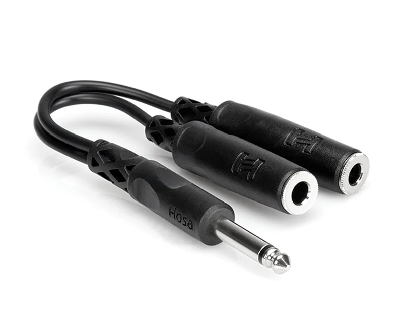 Hosa Y Cable, 1/4 in TS to Dual 1/4 in TSF