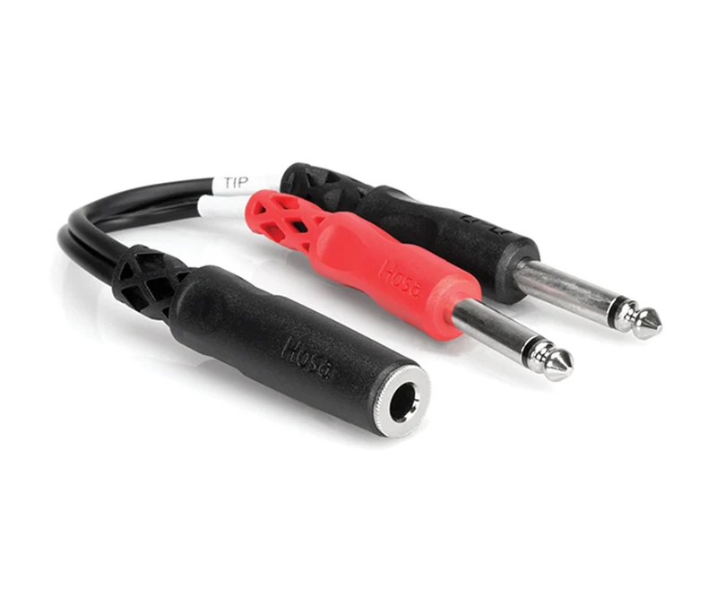 Hosa Stereo Breakout, 1/4 in TRSF to Dual 1/4 in TS