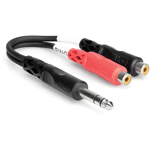 Hosa Technology Stereo 1/4" Male to 2 RCA Female Y-Cable - 6"