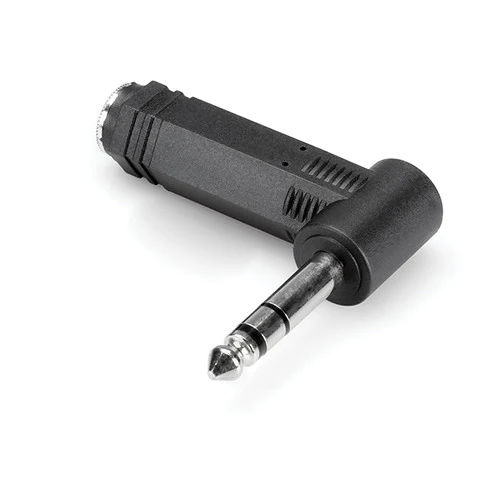 Hosa Technology GPP273 Stereo Male 1/4" Phone to Angled Stereo Female 1/4" Phone Adapter