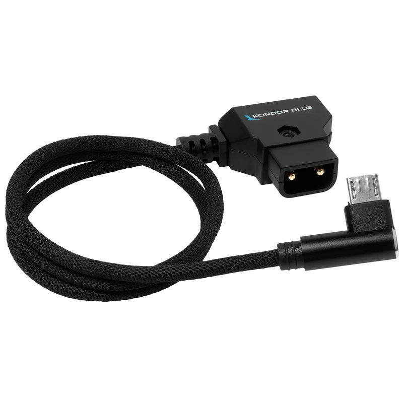 Kondor Blue 18" D-Tap to Micro USB (Right Angle) for Nucleus Nano (Unregulated)